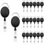 Fushing 20 Piezas RetráCtil MosquetóN de Carrete，Soporte Insignia MosquetóN con Nylon CordóN Extensible para Soporte de Tarjeta