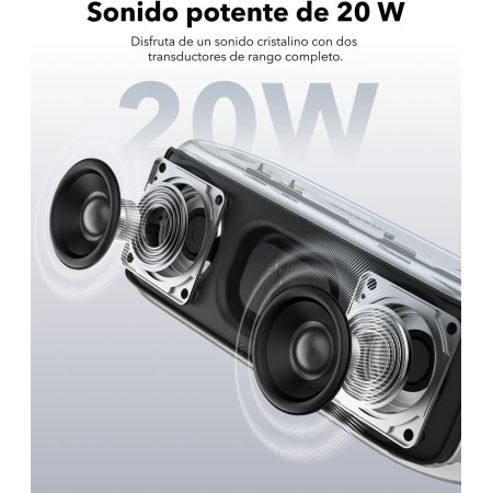 Soundcore Select 2S Altavoz Bluetooth portátil con Sonido Estéreo de 20W, Tecnología BassUp™, Autonomía de 16 Horas,