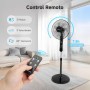 Aigostar Silent Standing Fan, Remote Control, 7 Blades: High Air Flow 2160m³/h, 3 Modes, 3 Speeds, Timer 7.5 hours, Oscillation