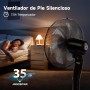Aigostar Silent Standing Fan, Remote Control, 7 Blades: High Air Flow 2160m³/h, 3 Modes, 3 Speeds, Timer 7.5 hours, Oscillation
