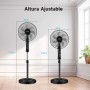 Aigostar Silent Standing Fan, Remote Control, 7 Blades: High Air Flow 2160m³/h, 3 Modes, 3 Speeds, Timer 7.5 hours, Oscillation
