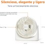Amazon Basics Portable Desk Fan, Quiet Operation, 18 cm, 3 Speeds, Adjustable 90° Tilt, White, 15.5 x 27.2 x 27.7 cm