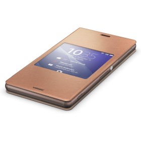 Sony SCR24 - Funda para móvil Sony Xperia Z3 (con función ventana), cobre