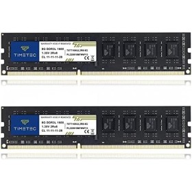 Timetec 16GB Kit(2x8GB) DDR3L / DDR3 1600MHz (DDR3L-1600) PC3L-12800 / PC3-12800 Non-ECC Unbuffered 1.35V / 1.5V CL11 2Rx8 Dual
