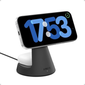 Anker MagGo Soporte de Cargador 2 en 1 Compatible con MagSafe, Ultrarrápido 15 W Certificación Qi2, Ajustable y Superresistente