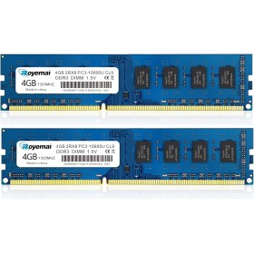 DUOMEIQI Kit de 8GB (2X4GB) DDR3 10600 1333 PC3-10600U 4GB 2Rx8 Módulo de Memoria RAM de Escritorio Dimm CL9 de 240 Pines 1.5V