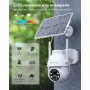 YESYAMO 2K Cámara de vigilancia WiFi exterior inalámbrica solar, 2.4GHz cámara exterior solar con panel solar, 360grados PTZ,