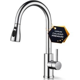 JUPPLIES Grifo Cocina Extraíble – Acero Inoxidable, Giratorio 360°, 3 Modos de Agua, Grifo Fregadero Cocina con Rociador