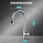 JUPPLIES Grifo Cocina Extraíble – Acero Inoxidable, Giratorio 360°, 3 Modos de Agua, Grifo Fregadero Cocina con Rociador