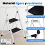 PAULAND Escalera Plegable 4 Peldaños con Estructura de Acero y Peldaño Antideslizante | Taburete Portátil de Tijera | Escaleras