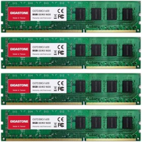 DDR3 RAMGigastone Memoria RAM Escritorio 32GB (4x8GB) DDR3 32GB DDR3-1600MHz PC3-12800 CL11 1.5V UDIMM 240 Pin sin búfer sin ECC