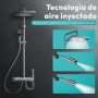 JUPPLIES Columna de Ducha Termostatica con Pantalla Digital LED, Cabezal de Ducha XL estilo Lluvia, Ducha de Mano, Rociador