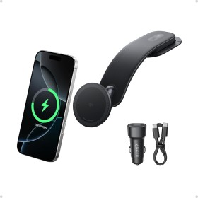 Anker Nano Cargador Coche Inalámbrico para Coche, Cargador Ajustable 360° con Almohadilla Desmontable, Carga Certificada Qi2 de