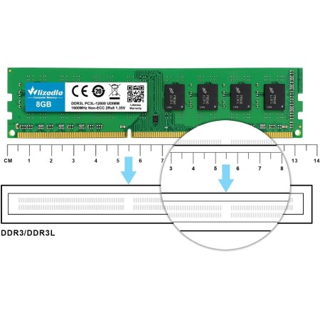 Wlizedle RAM 16GB Kit (2x8GB) DDR3 1600MHz CL11 UDIMM PC3-12800 240-Pin 1.5V Non-ECC Unbuffered 2Rx8 Dual Rank Upgrade
