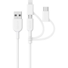 Anker PowerLine II - Cable 3 en 1, Lightning/Tipo C/Micro USB para iPhone, iPad, Huawei, HTC, LG, Samsung Galaxy, Sony Xperia y