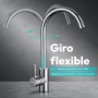 JUPPLIES Grifo de Cocina para Fregadero de Acero Inoxidable - Grifo de Fregadero Giratorio 360°, Agua Fría y Caliente, Fácil