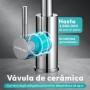 JUPPLIES Grifo de Cocina para Fregadero de Acero Inoxidable - Grifo de Fregadero Giratorio 360°, Agua Fría y Caliente, Fácil