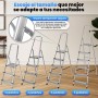 PAULAND Escalera Plegable de Aluminio 3 Peldaños - Soporte Reforzado para Máxima Estabilidad (200 kg) - Escaleras Plegables