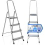 PAULAND Escalera Plegable de Aluminio 3 Peldaños - Soporte Reforzado para Máxima Estabilidad (200 kg) - Escaleras Plegables