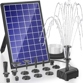 Bomba de agua de fuente solar Biling 7.5W, Con 3600mAh batería 1.5m tubería con 10 Estilo, Bomba de agua de estanque solar