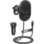Anker MagGo Cargador Inalámbrico para Coche Compatible con MagSafe, Rápido de 15W, Ángulo Ajustable de 360° e Imanes Potentes,