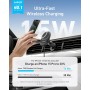 Anker MagGo Cargador Inalámbrico para Coche Compatible con MagSafe, Rápido de 15W, Ángulo Ajustable de 360° e Imanes Potentes,