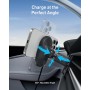 Anker MagGo Cargador Inalámbrico para Coche Compatible con MagSafe, Rápido de 15W, Ángulo Ajustable de 360° e Imanes Potentes,