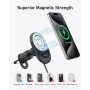Anker MagGo Cargador Inalámbrico para Coche Compatible con MagSafe, Rápido de 15W, Ángulo Ajustable de 360° e Imanes Potentes,