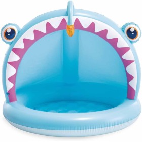 Intex Piscina Infantil Hinchable Angler Fish, 127 x 102 x 86 cm, con Parasol, Suelo Acolchado, Diseño de pez abisal en 3D,