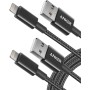 Anker Cable iPhone, paquete de 2 de 1m, cable USB-A a Lightning de nailon premium, cable certificado MFi para iPhone SE/Xs/XS