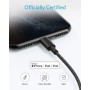 Anker Cable iPhone, paquete de 2 de 1m, cable USB-A a Lightning de nailon premium, cable certificado MFi para iPhone SE/Xs/XS