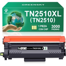 GREENSKY Toner TN2510 TN2510XL TN 2510XL TN-2510 XL Compatible con Brother HL-L2400DWE HL-L2400DW HL-L2445DW DCP-L2627DWE