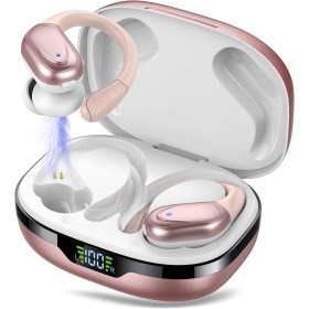 Auriculares Inalambricos, Auriculares Bluetooth 5.3 con Gancho de la Oreja, 60H de Reproducción, Pantalla LED, Llamada ENC HD,