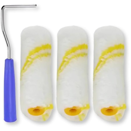 PARENCE.- Juego de 3 rodillos pequeños con mango – rollos de 10 cm, mango de 20 cm – Ideal para trabajos de precisión y retoques