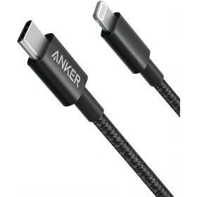 Anker 331 Cable USB-C a Lightning, Nuevo cable de carga de nylon USB-C a Lightning (100cm), Compatible con iPhone 13 13 Pro 12