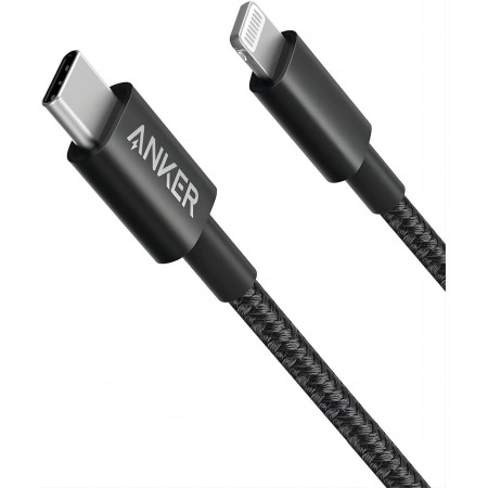 Anker 331 Cable USB-C a Lightning, Nuevo cable de carga de nylon USB-C a Lightning (100cm), Compatible con iPhone 13 13 Pro 12