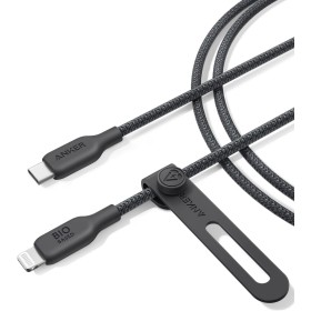 Anker Cable de carga USB-C a Lightning 541 de nailon orgánico (negro fantasma, 180 cm), certificado MFi, cable de carga rápida