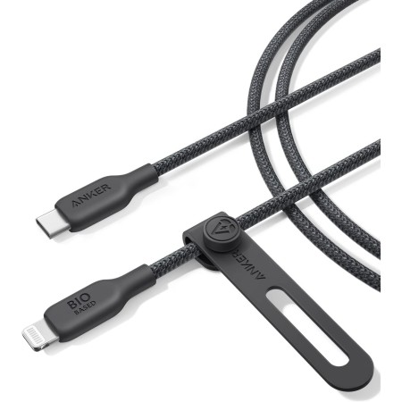 Anker Cable de carga USB-C a Lightning 541 de nailon orgánico (negro fantasma, 180 cm), certificado MFi, cable de carga rápida