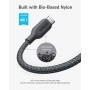 Anker Cable de carga USB-C a Lightning 541 de nailon orgánico (negro fantasma, 180 cm), certificado MFi, cable de carga rápida