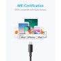 Anker cable iphone, USB-A a Lightning de nylón, cable iphone carga rapida certificado MFi para iPhone SE/XS/XS Max/XR/X/8