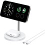 Anker Base de Cargador Inalambrico iPhone Ajustable 2 en 1 con Cable USB-C de 1,5m, Doble Led Carga de 15W Máx, Compatible con