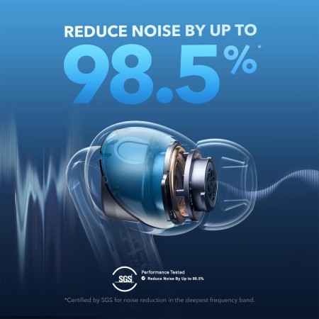 Soundcore by Anker Liberty 4 NC Auriculares Bluetooth con cancelación de Ruido, cancelación de Ruido del 98,5% y cancelación de