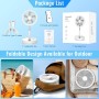 LIPETY Portable Folding Oscillating Standing Fan, 9" 7200mAh Rechargeable Battery USB C Small Table Fans with Remote Control,