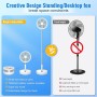 LIPETY Portable Folding Oscillating Standing Fan, 9" 7200mAh Rechargeable Battery USB C Small Table Fans with Remote Control,