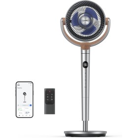 Dreo Standing Fan, 80ft Degree Whole Room Pedestal Fan, 120°+120°Oscillating Fans with Remote/Voice/Wifi/Alexa, 8 Speed