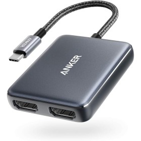 Anker Adaptador USB-C a HDMI Dual, Adaptador USB-C Compacto y portátil, Compatible con 4K a 60 Hz y 4K a 30 Hz Dual, para