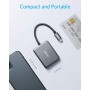 Anker Adaptador USB-C a HDMI Dual, Adaptador USB-C Compacto y portátil, Compatible con 4K a 60 Hz y 4K a 30 Hz Dual, para