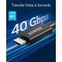 Anker Cable Thunderbolt 3 50cm,USB C a USB C,Soporta carga superrápida de 100W y transferencia rápida de datos,para MacBook