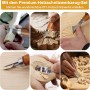 Juego de herramientas de tallado de madera, 20 en 1, juego con 12 cuchillos para tallar, con para principiantes/profesionales,