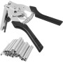 Pinzas para Vallas, Grapadora de Embutidos con 600 Clips, Hierro Galvanizado + Plástico, Agarre Cómodo, para Vallas, Jaulas de